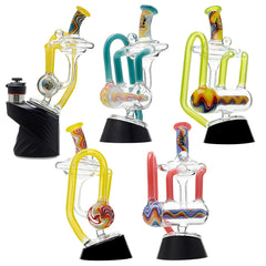 Wigwag Glass Puffco Peak Attachment Glass Recycler with Encased Opal
