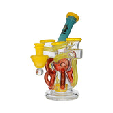 Calibear US Color Glass Dab Rigs Recycler with encased opal pack in gift box