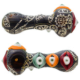 Deep Sandblasted Multi-eye design hand pipe