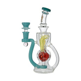 (SOLD BY CARTON) CALIBEAR US color Slitted Perc dab rig recycler with encased opal