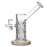 Glass wall perc dab rig with encased opal (W260105018)
