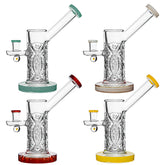 CALIBEAR US color thick glass wall perc dab rig with encased opal (W260105020)