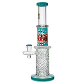 Wigwag Wall Perc Glass Bong Glass Water Pipe with Encased Opal in Stock