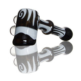 Black & White Hammer Style Glass Bubbler with Marble Accents