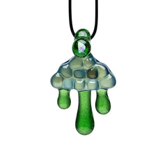 CLOUD INSPIRED GLASS PENDANT NECKLACE - OPAL EMBEDDED.