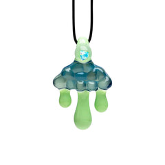 CLOUD INSPIRED GLASS PENDANT NECKLACE - OPAL EMBEDDED.