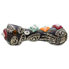 Deep Sandblasted Multi-eye design hand pipe