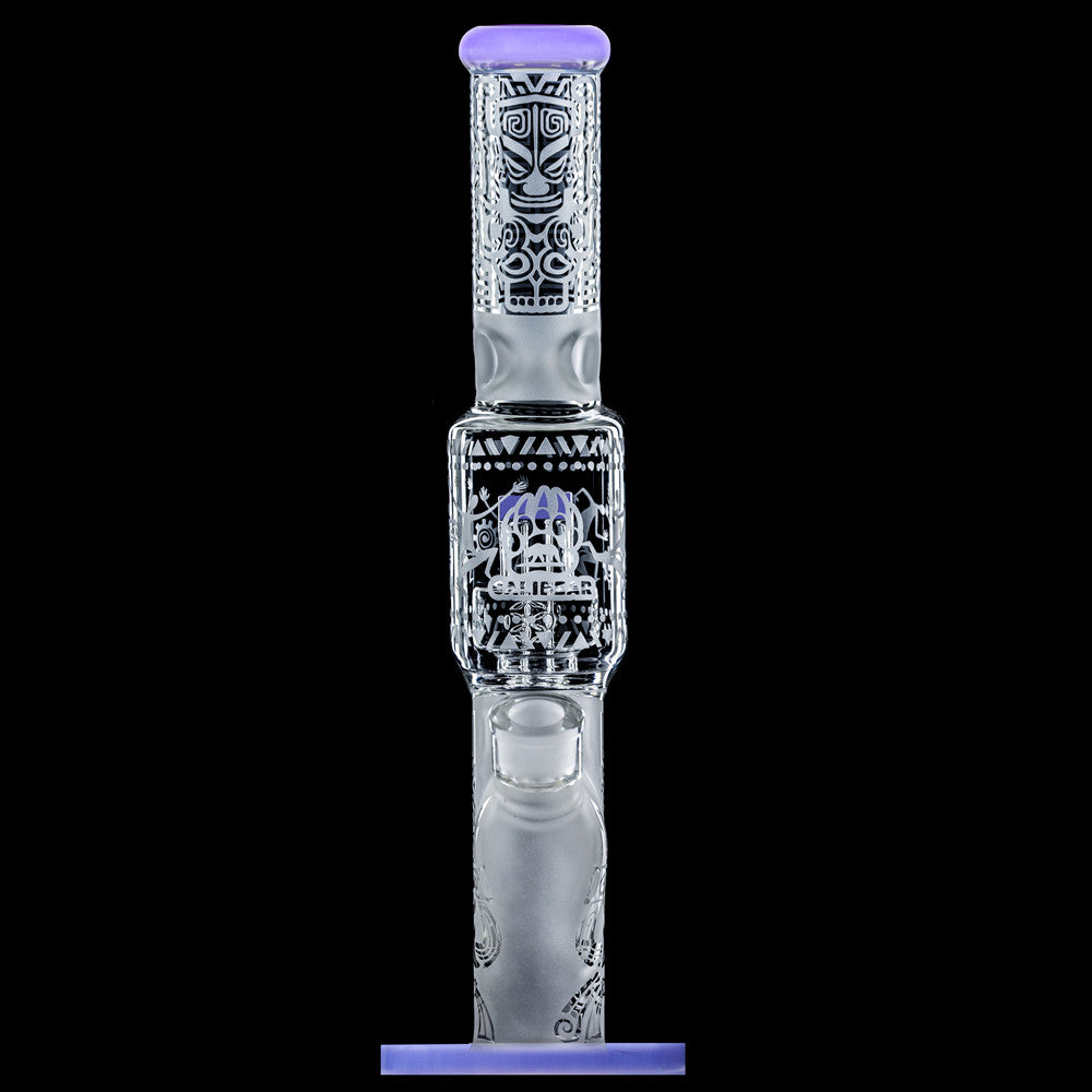 Calibear Sandblasted glass straight tube smoking bong set with gift box