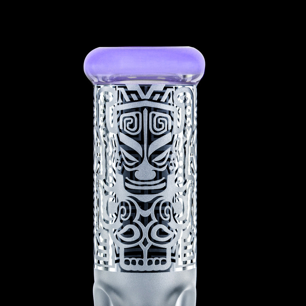 Calibear Sandblasted glass straight tube smoking bong set with gift box