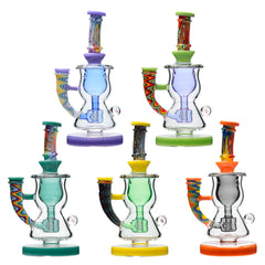 CURVY TORUS Glass Dab rigs with Wigwag Colors | CALIFORNIA WAREHOUSE