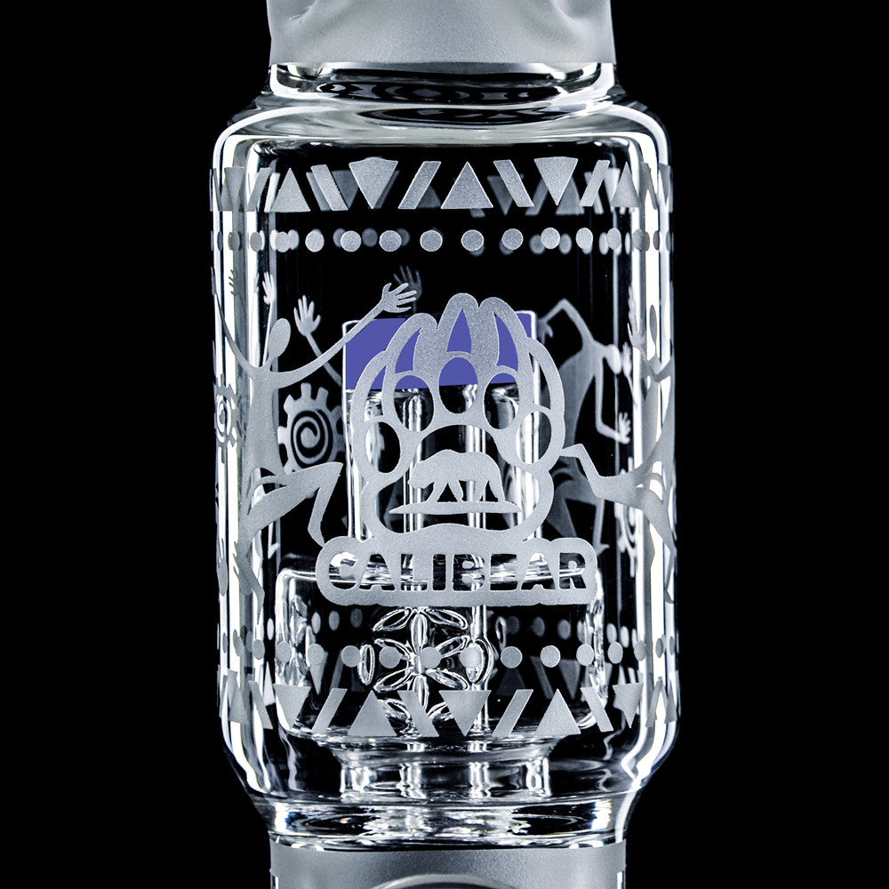 Calibear Sandblasted glass straight tube smoking bong set with gift box