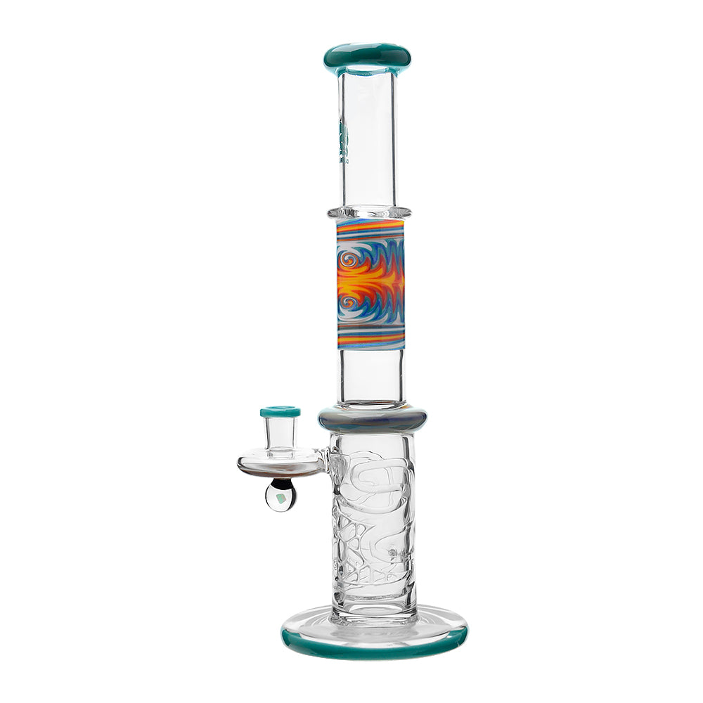 Wigwag Wall Perc Glass Bong Glass Water Pipe with Encased Opal in Stock