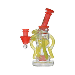 Popular US Colors Glass Dab Rigs Recycler with Pinholes Perc