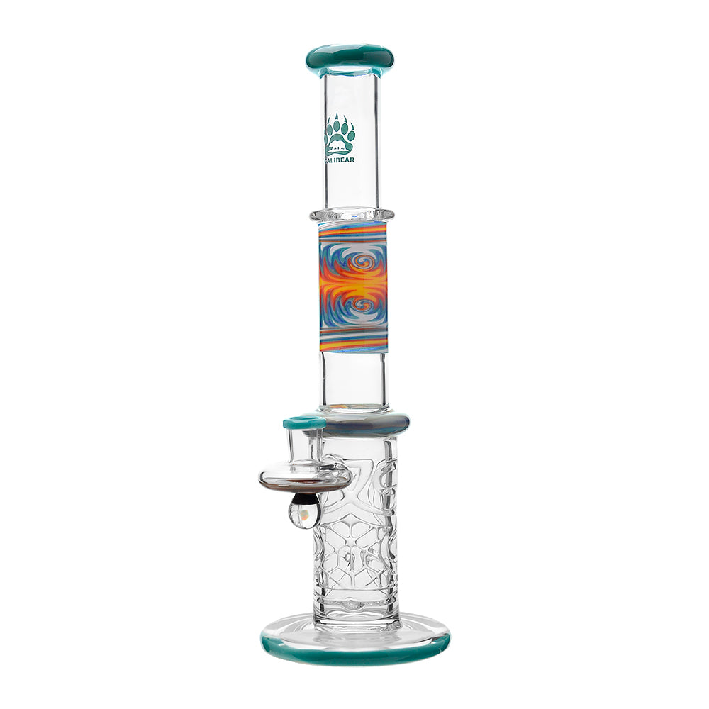 Wigwag Wall Perc Glass Bong Glass Water Pipe with Encased Opal in Stock