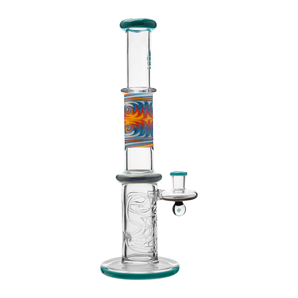 Wigwag Wall Perc Glass Bong Glass Water Pipe with Encased Opal in Stock
