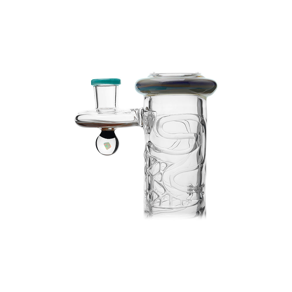 Wigwag Wall Perc Glass Bong Glass Water Pipe with Encased Opal in Stock