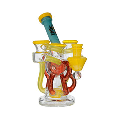 Popular US Colors Glass Dab Rigs Recycler with Pinholes Perc