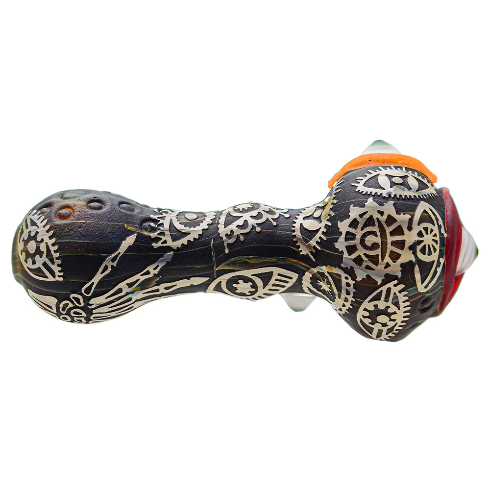 Deep Sandblasted Multi-eye design hand pipe