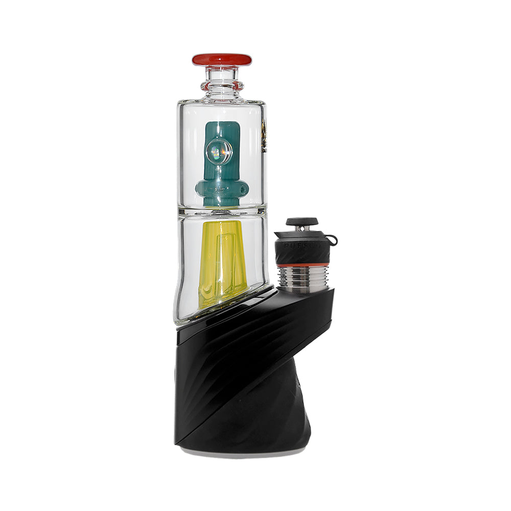 US color Glass Puffco Peak Attachment with Encased Opal