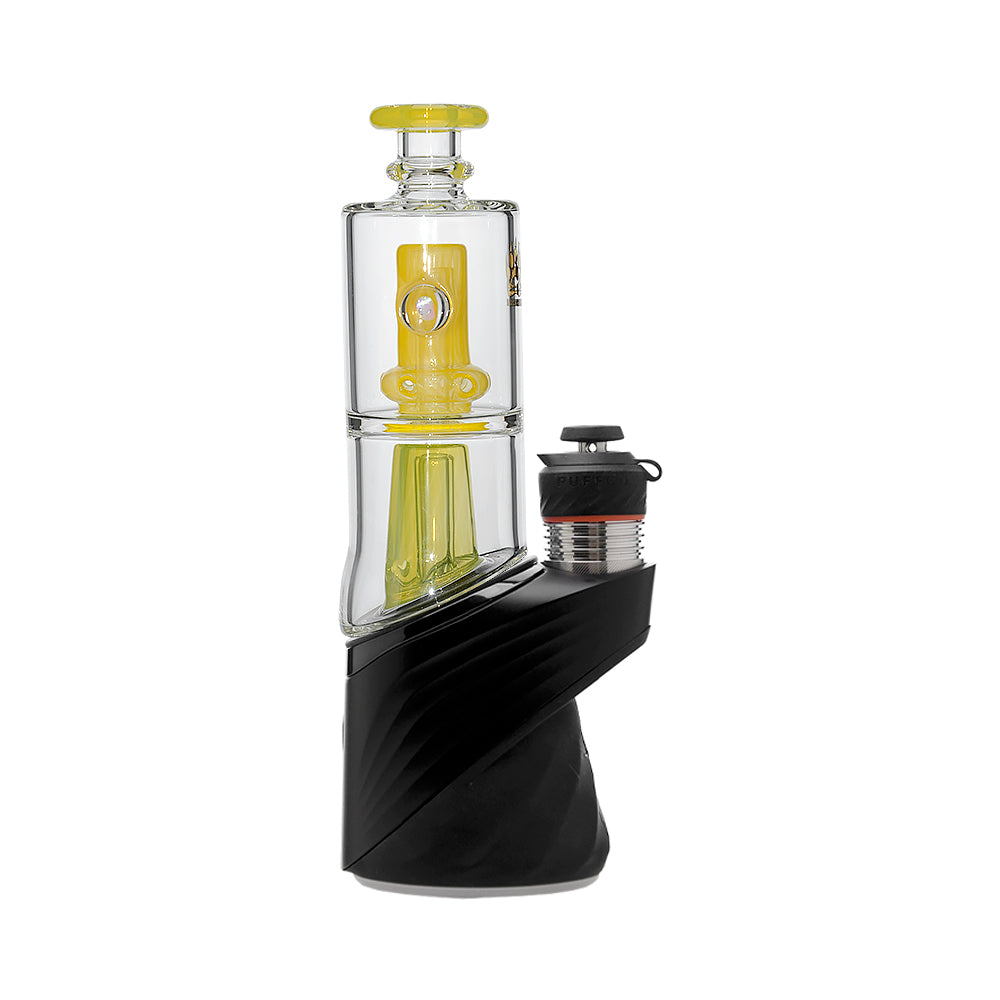 US color Glass Puffco Peak Attachment with Encased Opal