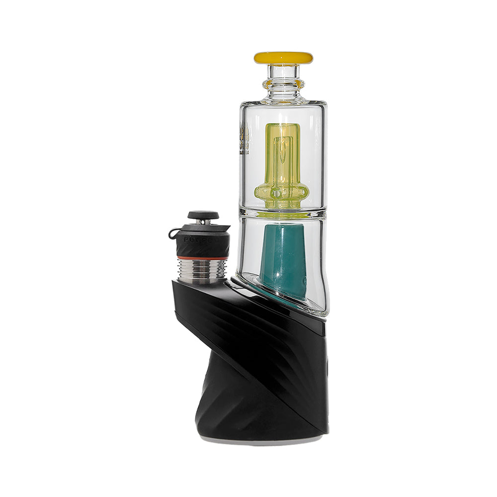 US color Glass Puffco Peak Attachment with Encased Opal
