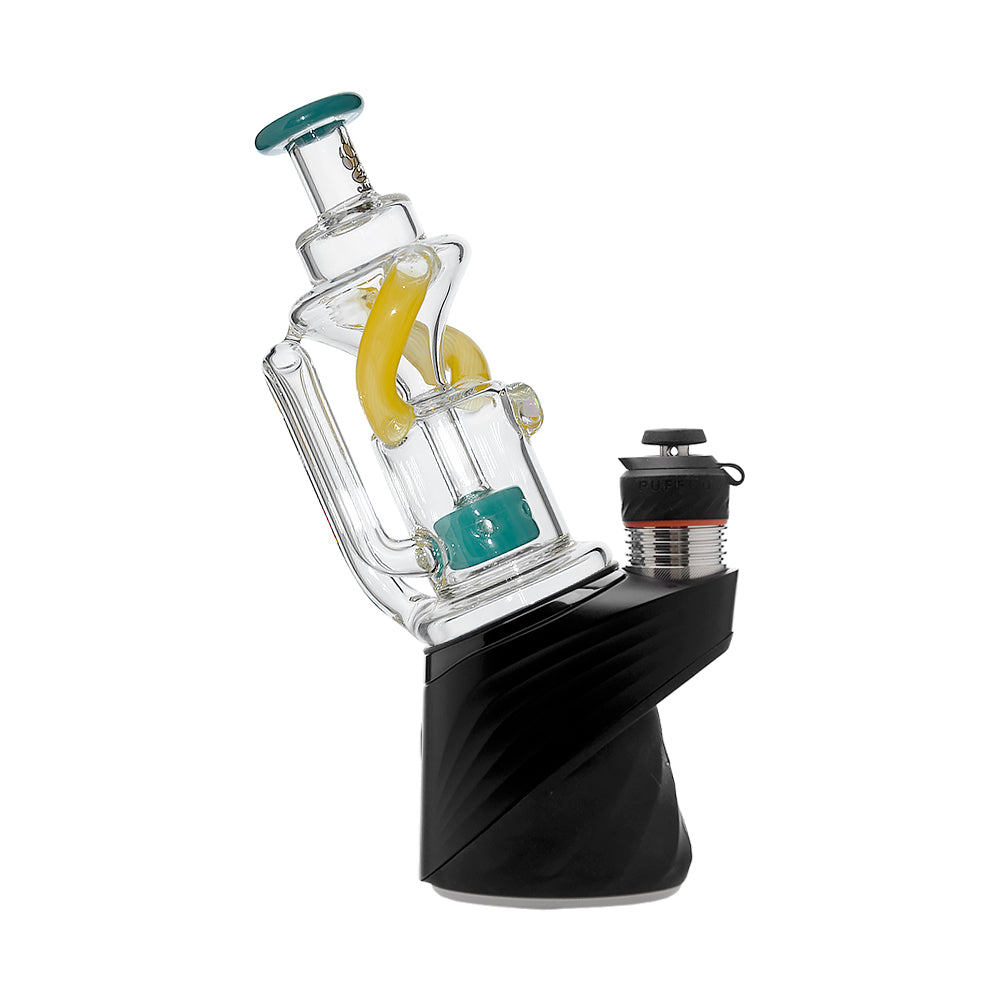 US color Glass Puffco Peak Attachment Glass Recycler with Encased Opal