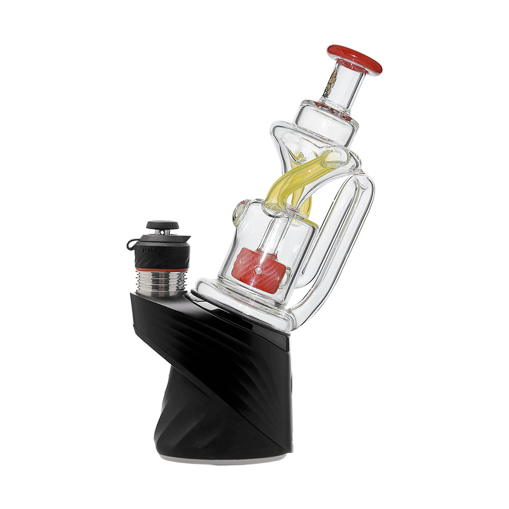 US color Glass Puffco Peak Attachment Glass Recycler with Encased Opal