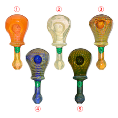 SPECKLED HEAD SPOON PIPE WITH SLIM HANDLE