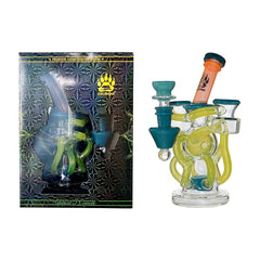 Popular US Colors Glass Dab Rigs Recycler with Pinholes Perc