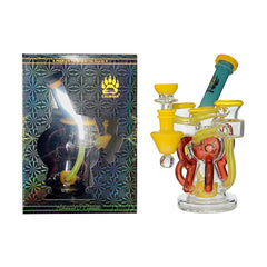 Popular US Colors Glass Dab Rigs Recycler with Pinholes Perc