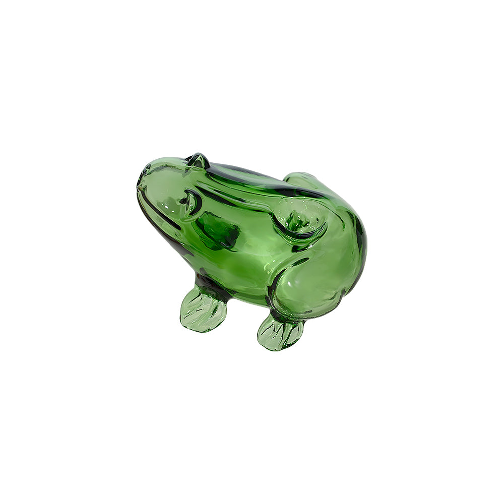 CLASS GREEN FROG HAND PIPE GLASS DRY PIPES | CALIFORNIA WAREHOUSE