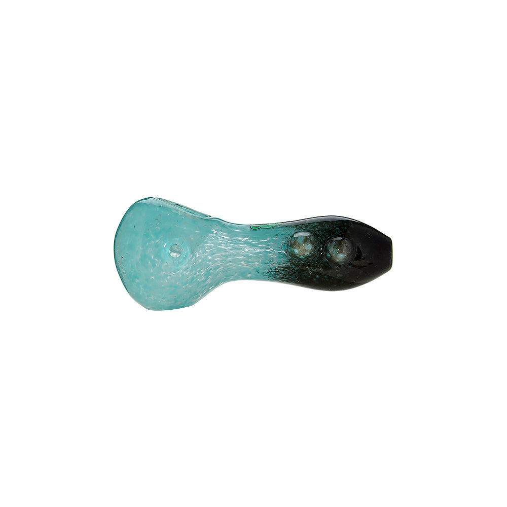 DUAL-TONE GLASS SPOON PIPE WITH MARBLE FEET