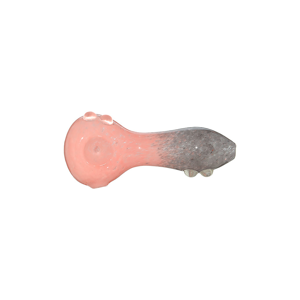 DUAL-TONE GLASS SPOON PIPE WITH MARBLE FEET