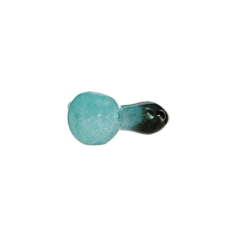 DUAL-TONE GLASS SPOON PIPE WITH MARBLE FEET