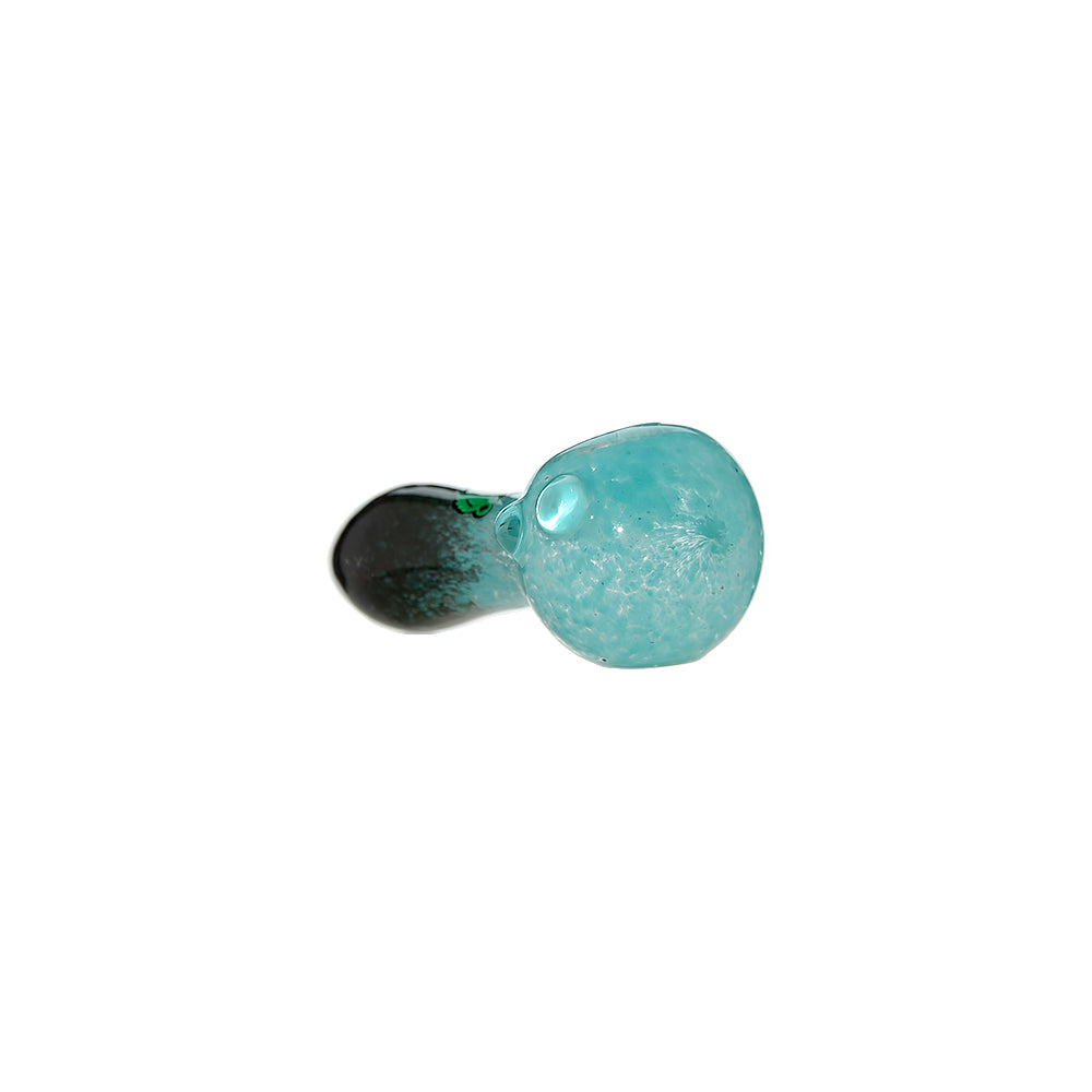 DUAL-TONE GLASS SPOON PIPE WITH MARBLE FEET
