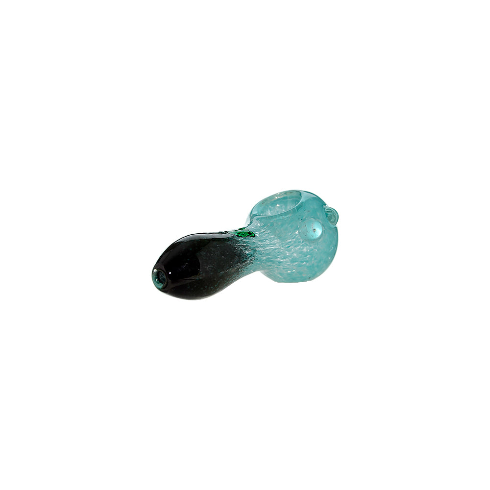 DUAL-TONE GLASS SPOON PIPE WITH MARBLE FEET