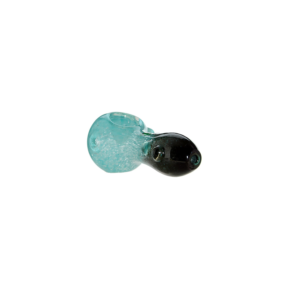 DUAL-TONE GLASS SPOON PIPE WITH MARBLE FEET