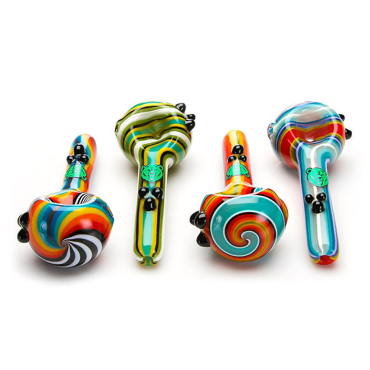 Tri Dot Wag Spoon Dry Hand Pipes | CALIFORNIA WAREHOUSE