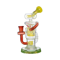New Design of US Colors Glass Dab Rigs Recycler with Gilded Perc