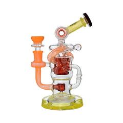 New Design of US Colors Glass Dab Rigs Recycler with Gilded Perc