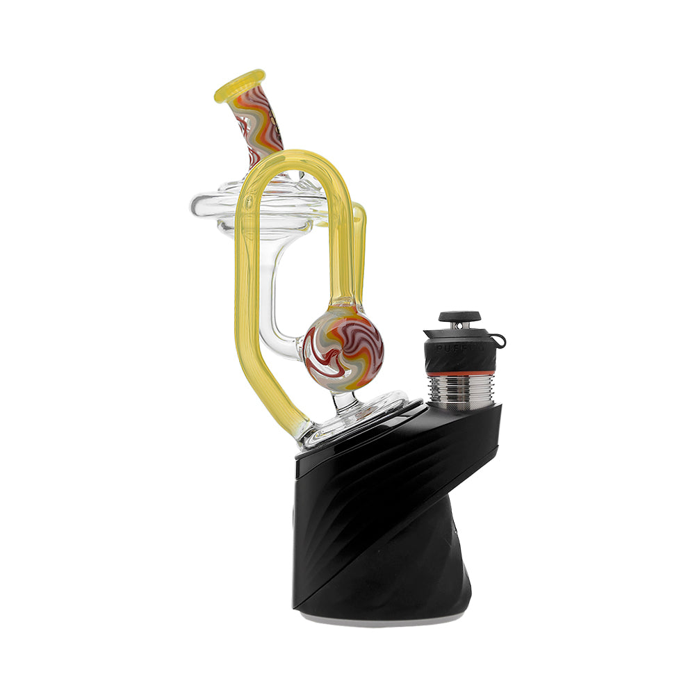 Wigwag Glass Puffco Peak Attachment Glass Recycler with Encased Opal