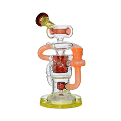 New Design of US Colors Glass Dab Rigs Recycler with Gilded Perc