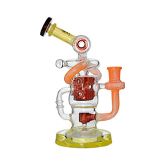 New Design of US Colors Glass Dab Rigs Recycler with Gilded Perc