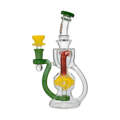 (SOLD BY CARTON) CALIBEAR US color Slitted Perc dab rig recycler with encased opal