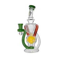 (SOLD BY CARTON) CALIBEAR US color Slitted Perc dab rig recycler with encased opal