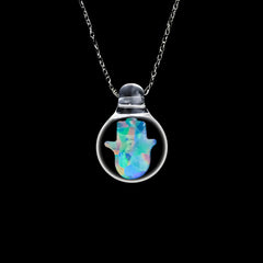 Glass necklaces made of opal in various popular shapes