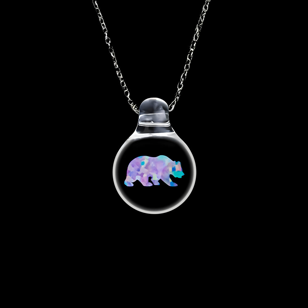 Glass necklaces made of opal in various popular shapes