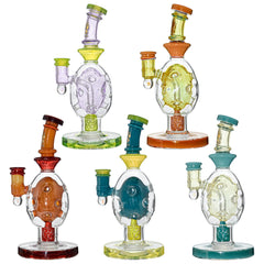 US Colored Glass Fab Egg Dab Rigs With opal