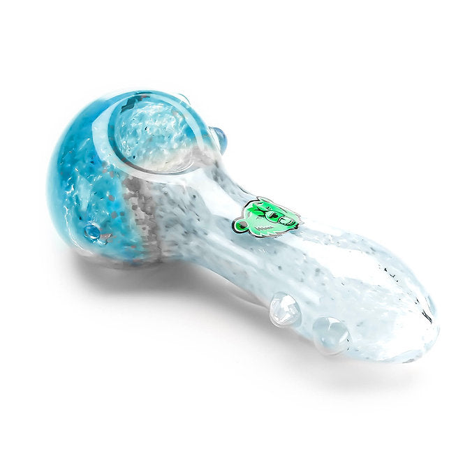 DUAL-TONE GLASS SPOON PIPE WITH MARBLE FEET