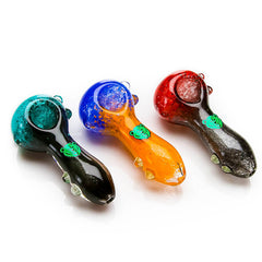DUAL-TONE GLASS SPOON PIPE WITH MARBLE FEET